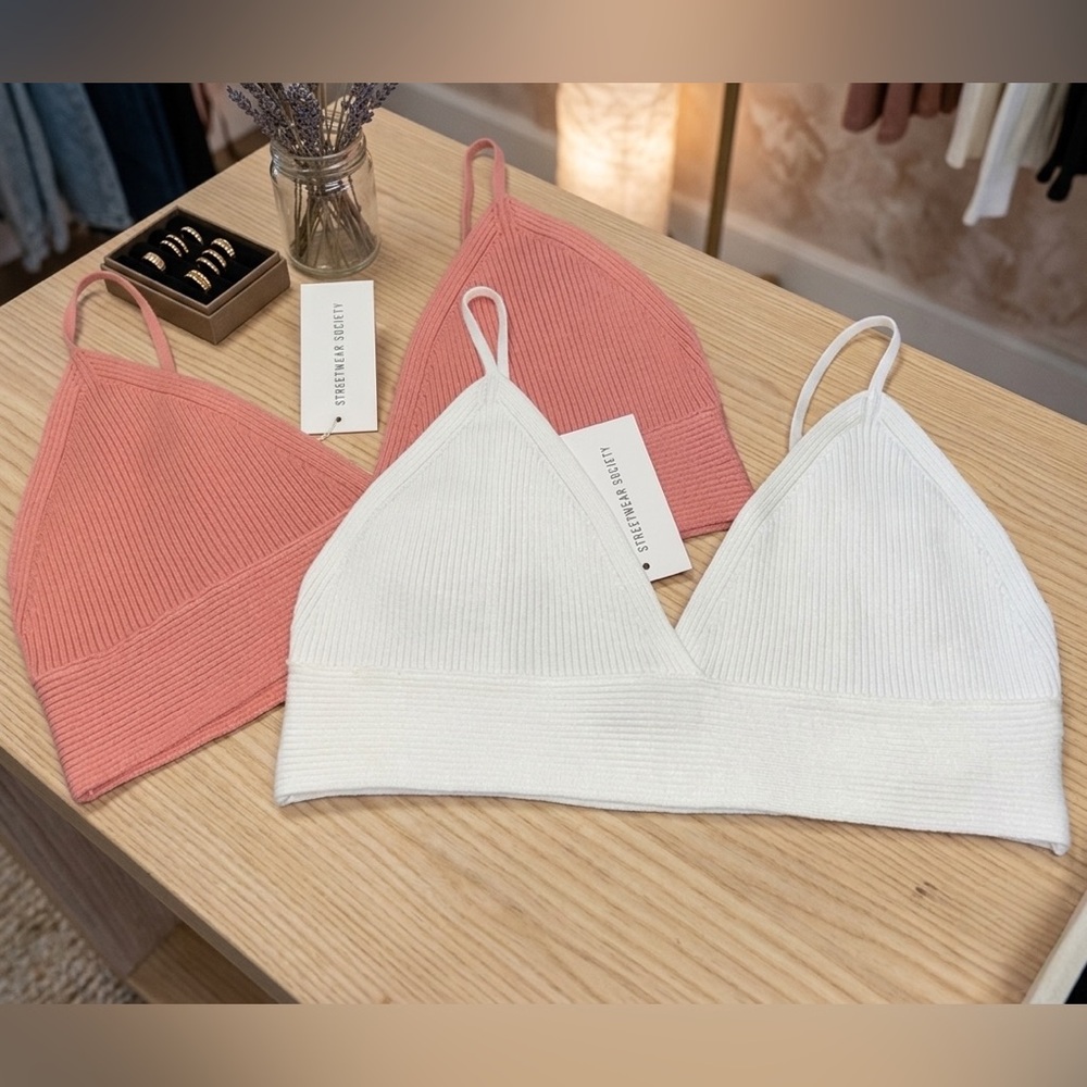 🩷✨ Streetwear Society Ribbed Knit Bralette Crop Top | Sz XL 💅🏼
